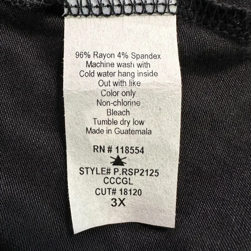 Ocasion Womens Black Tee Paradise Cove Malibu Size 3X Athletic Casual Yoga - Picture 4 of 4